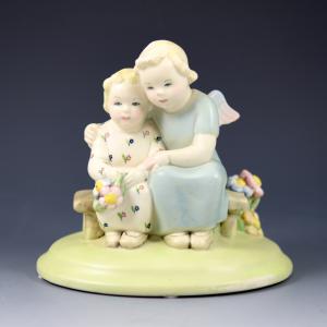 Bambino con angelo custode <br>Luigi Borione, Manifattura Lenci <br>Torino, fine degli anni Trenta